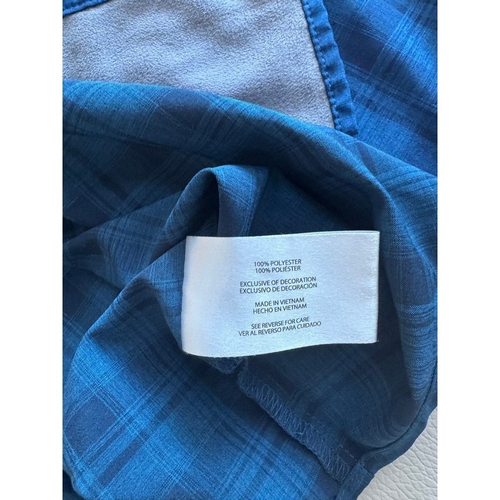 Orvis Button-Up Shirt Men's Large Blue Plaid Short Sleeve Fishing Outdoor - Picture 10 of 11